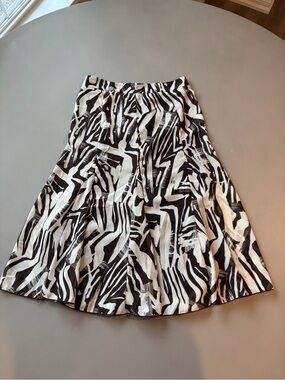 H&M Black and White Zebra-Print A-Line Skirt